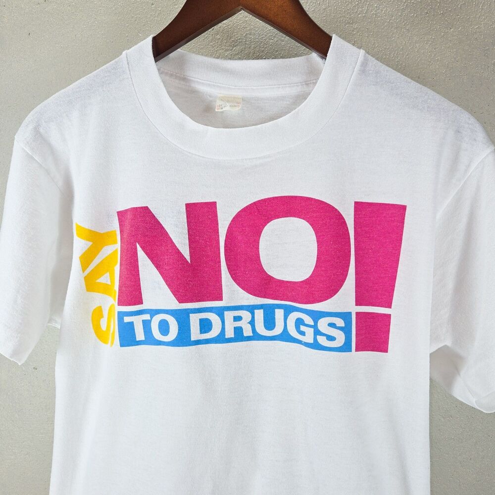 Vintage 80s DASA Say No To Drugs Single Stitch Graphic Tee Sz L